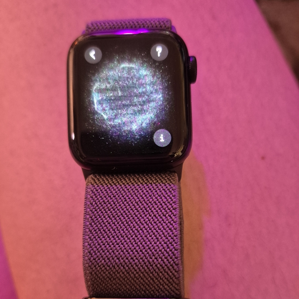 Apple Watch with Purple Band